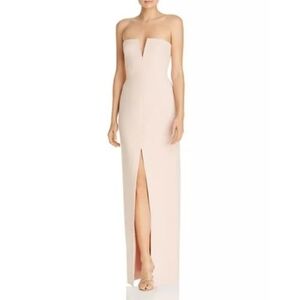 BCBG Maxazria Strapless Crepe Long Gown Formal Dress